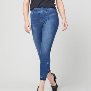 Spanx Distressed Ankle Skinny Jeans Medium Wash Pull On